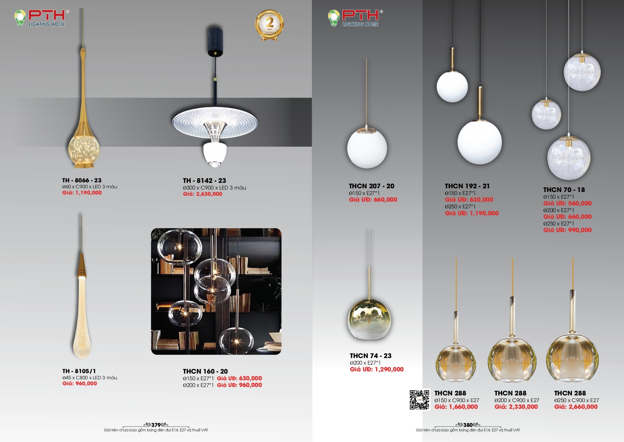 Bảng giá đèn trang trí PTH Lighting Home 2026